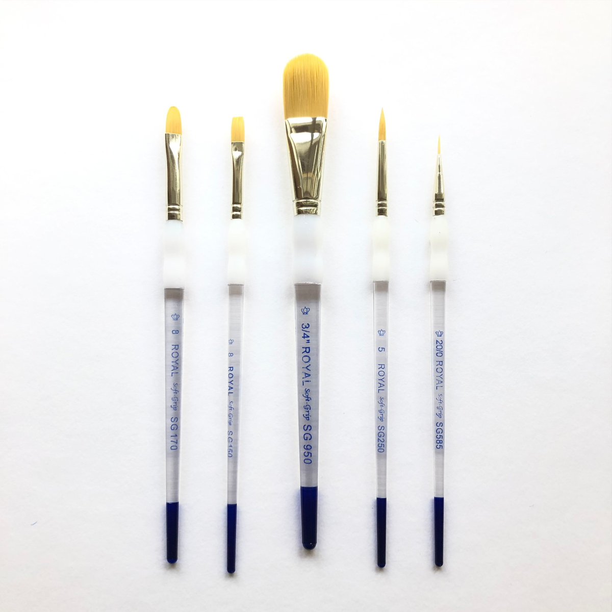 Royal Langnickel, Soft grip pensel, syntetisk, sæt, golden