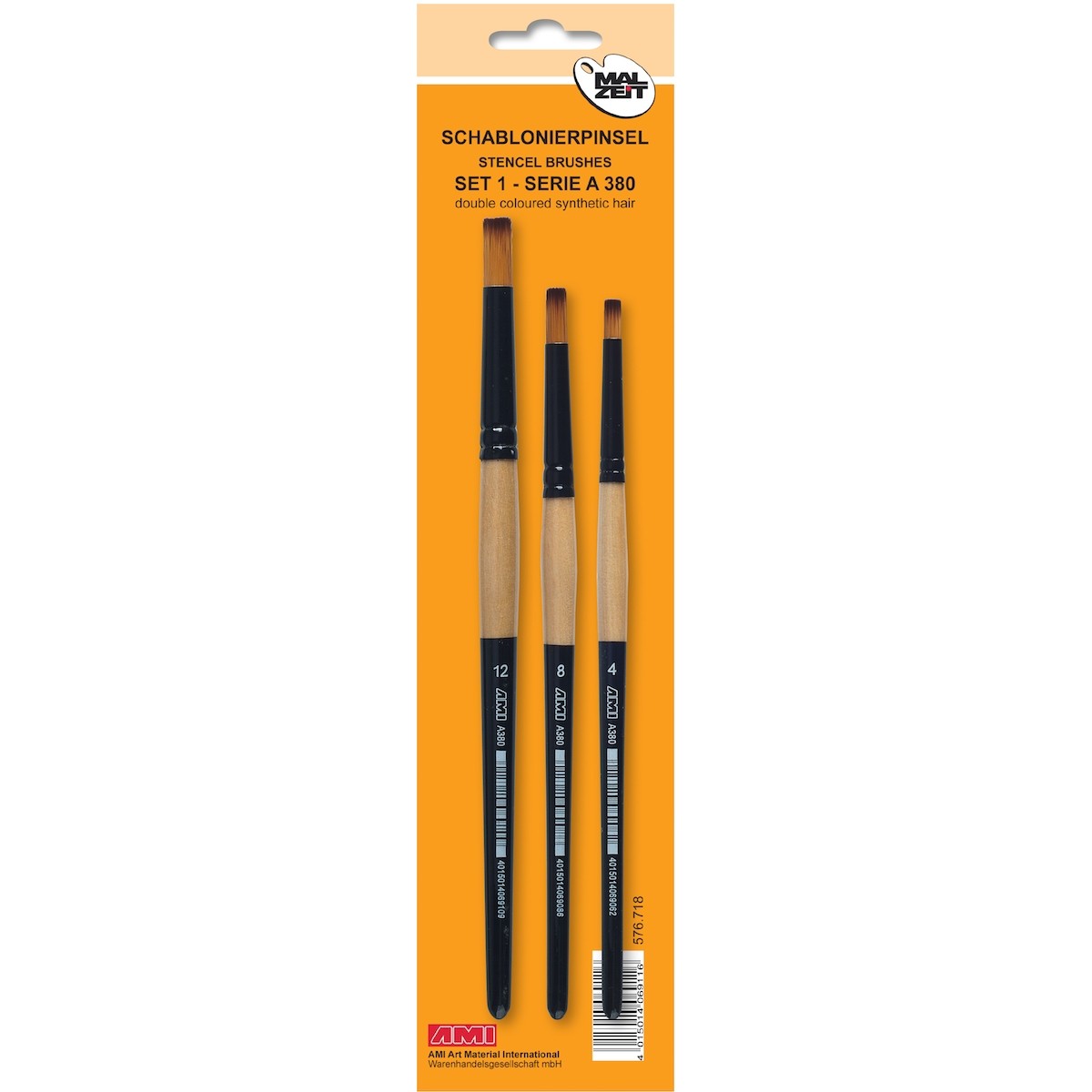 Stencil pensel, syntetisk, sæt, A380