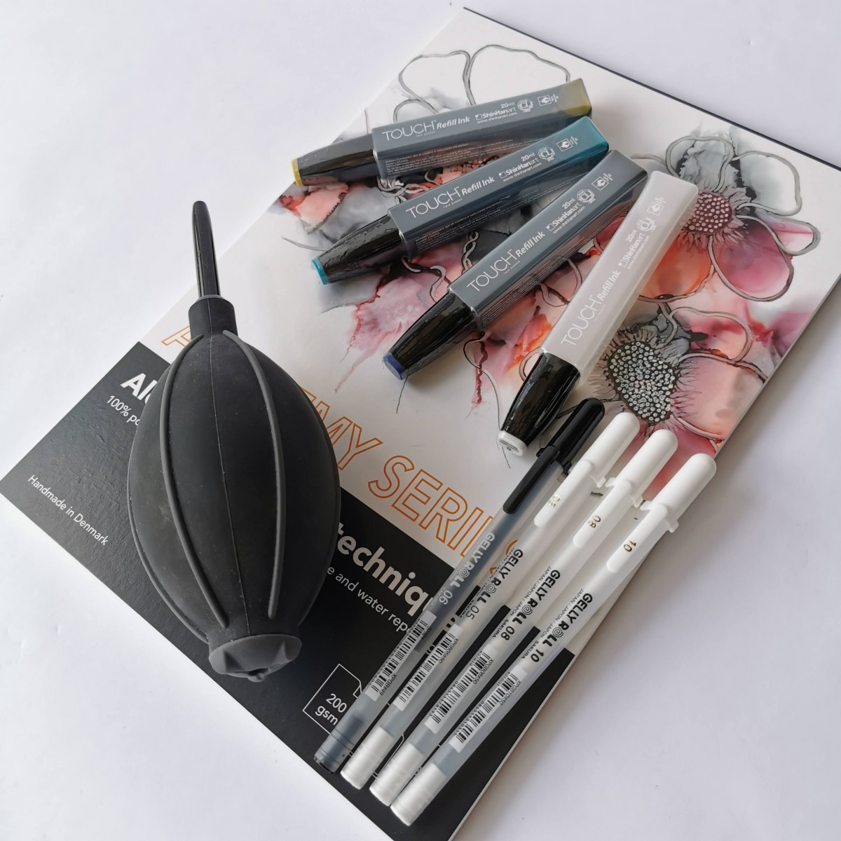 Gavesæt - Alkohol, TOUCH alkohol ink + Academy papir m.m.