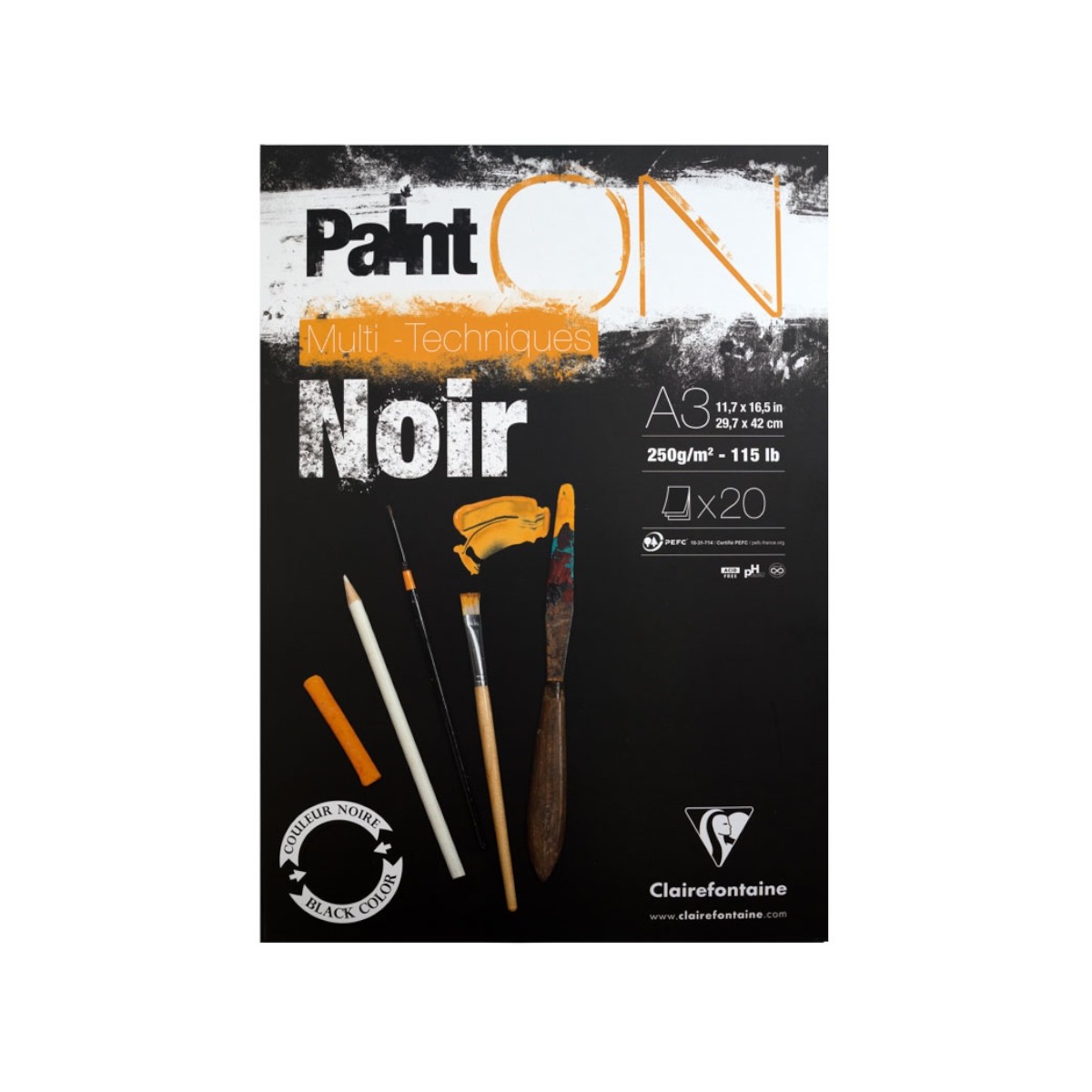 ClairefontainePaintONNoirblok30ark-01