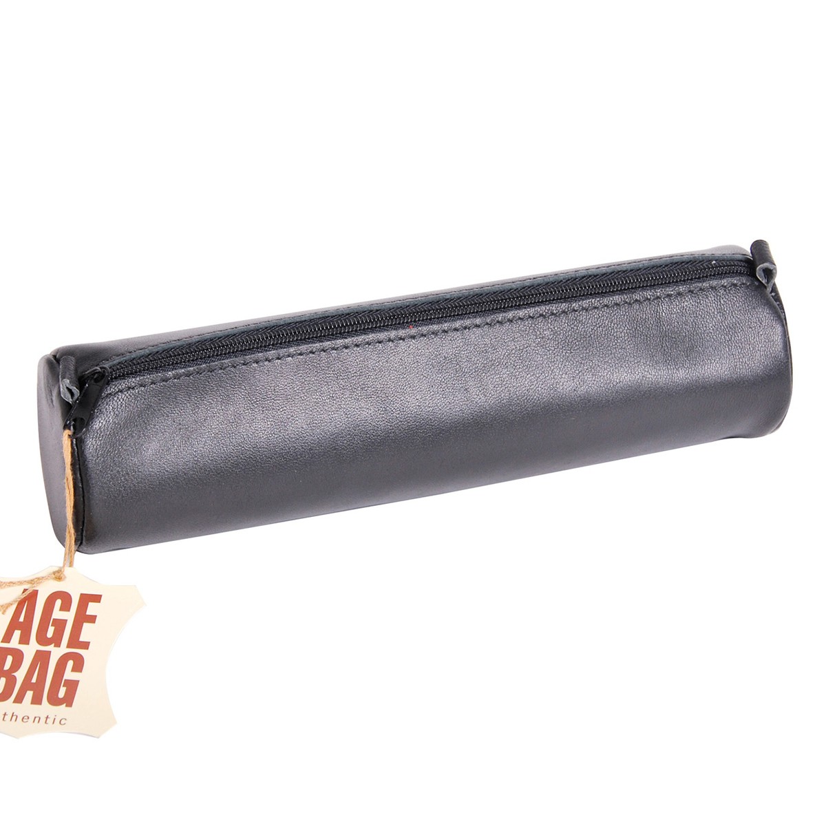 Penalhus læder, rund, sort