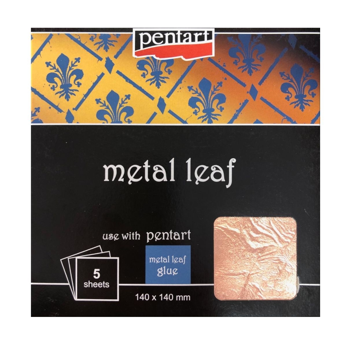 Slagmetal, 14 x 14 cm, 5 ark