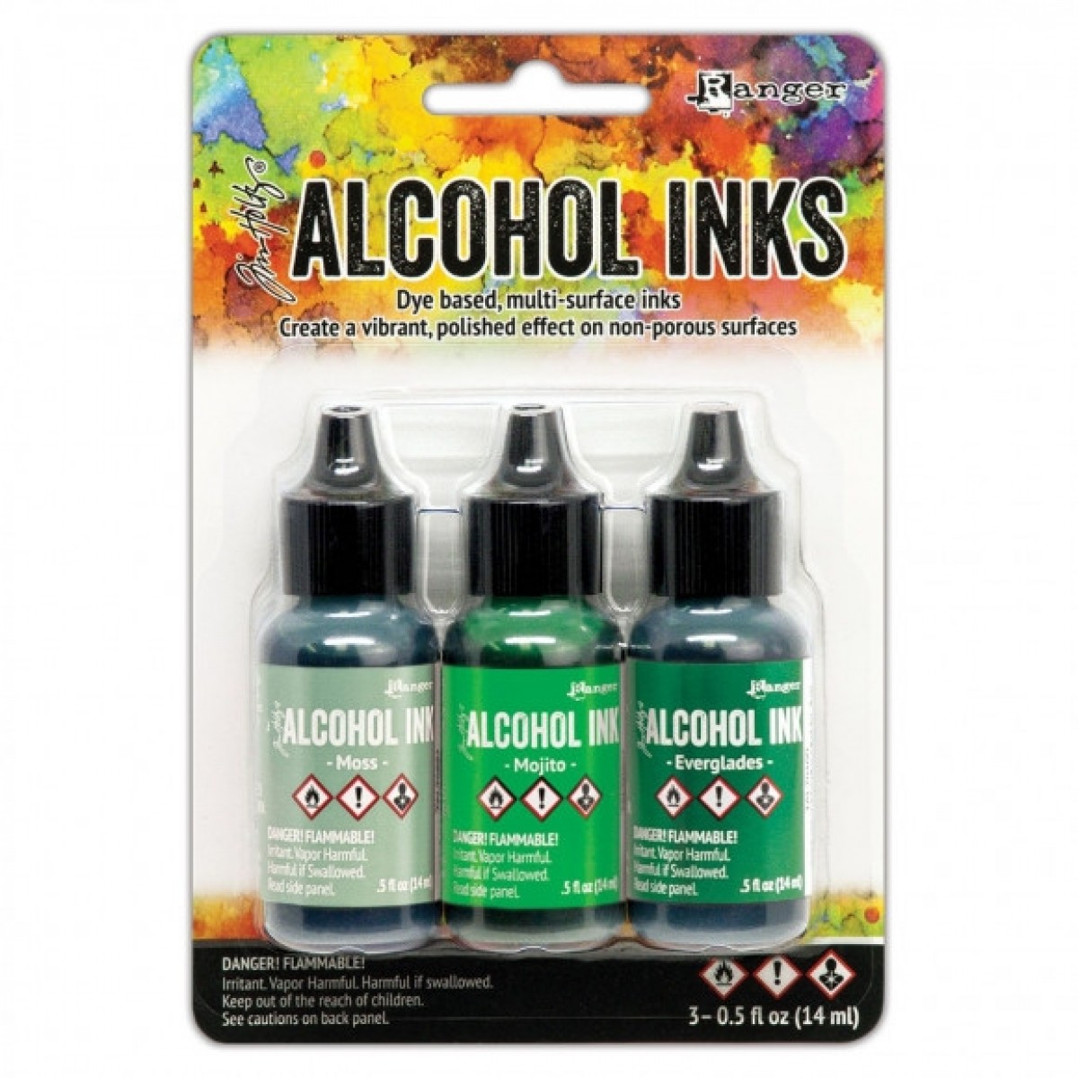 Ranger Alkohol ink Kit, 3 stk., Mint Green Spectrum. FAST LAVPRIS