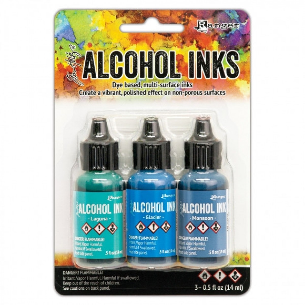 Ranger Alkohol ink Kit, 3 stk., Teal Blue Spectrum. FAST LAVPRIS