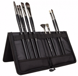 Pensel etui, sort, 32x34 cm., plads til 13 dele