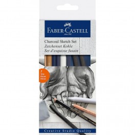 Faber Castell , Tegnesæt, Kul Sketch sæt, 7 stk