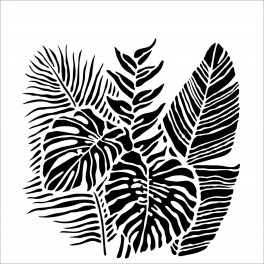 TCW, Stencil, 30x30, Tropical Fronds