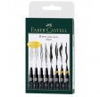 Faber Castell, India ink Pitt Artist Pen, 8 stk. sort