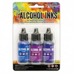 Ranger Alkohol ink Kit, 3 stk., Indigo Violet Spectrum. FAST LAVPRIS